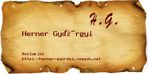 Herner Györgyi névjegykártya